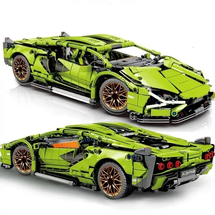 Cyberpunk Tarzı Spor Araba Yapı Blok Modeli 1314 Parça