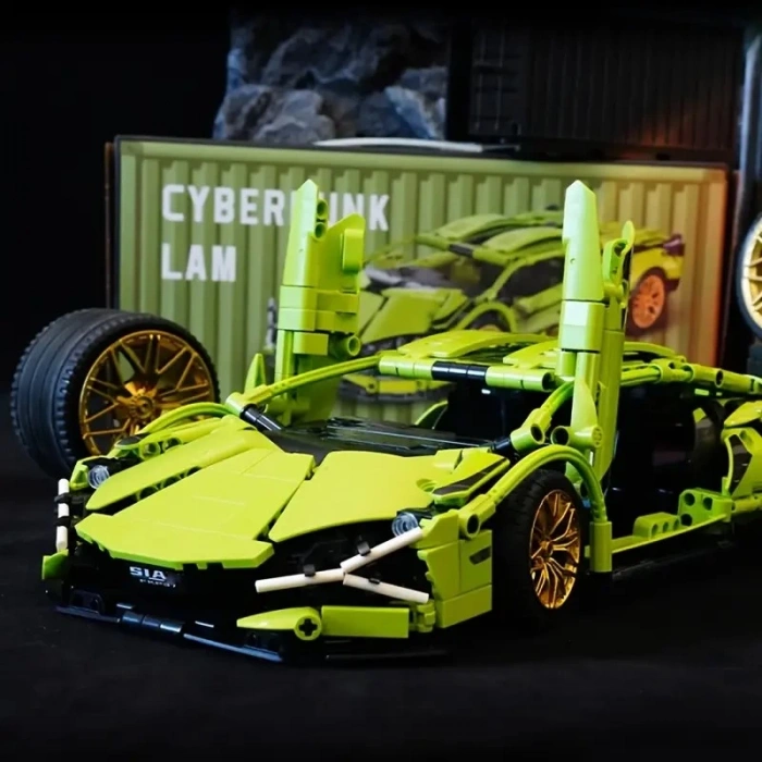 Cyberpunk Tarzı Spor Araba Yapı Blok Modeli 1314 Parça