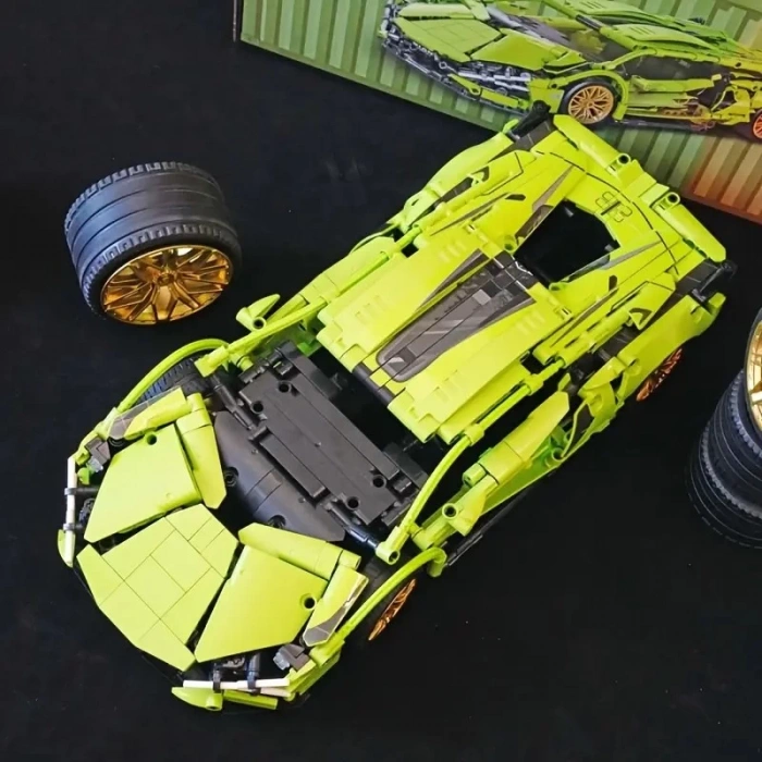 Cyberpunk Tarzı Spor Araba Yapı Blok Modeli 1314 Parça