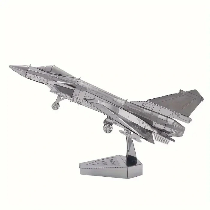 DIY 3D Metal Puzzle Bulmaca Air Force J-10B Savaş Uçak 43 Parça 14+ yaş üstü Hediyelik model