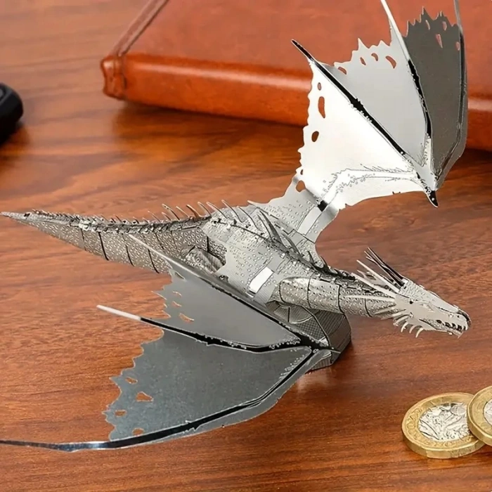 DIY 3D Metal Puzzle Bulmaca Ejderha Model Seti 14+ yaş üstü Hediyelik model
