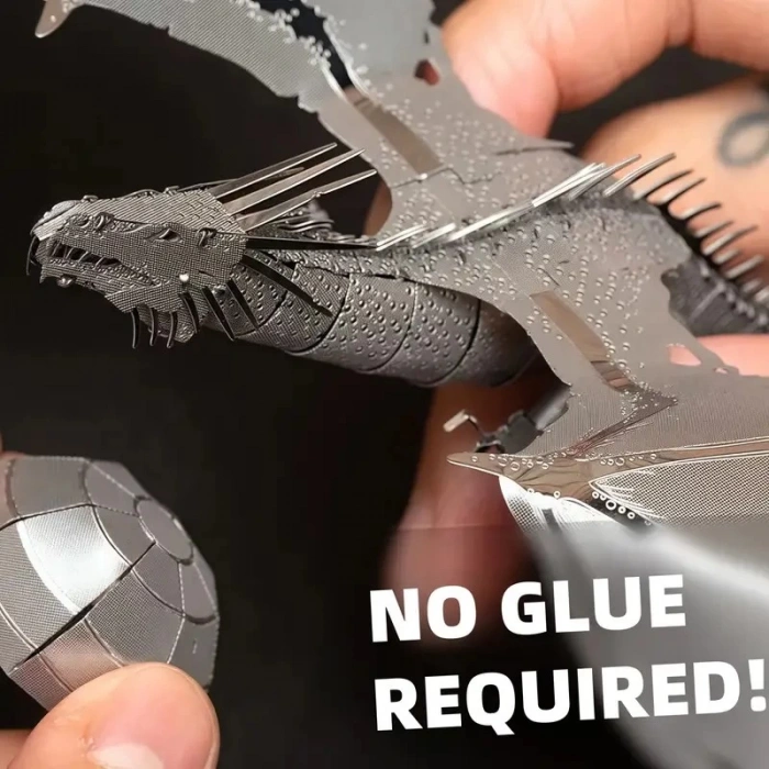 DIY 3D Metal Puzzle Bulmaca Ejderha Model Seti 14+ yaş üstü Hediyelik model