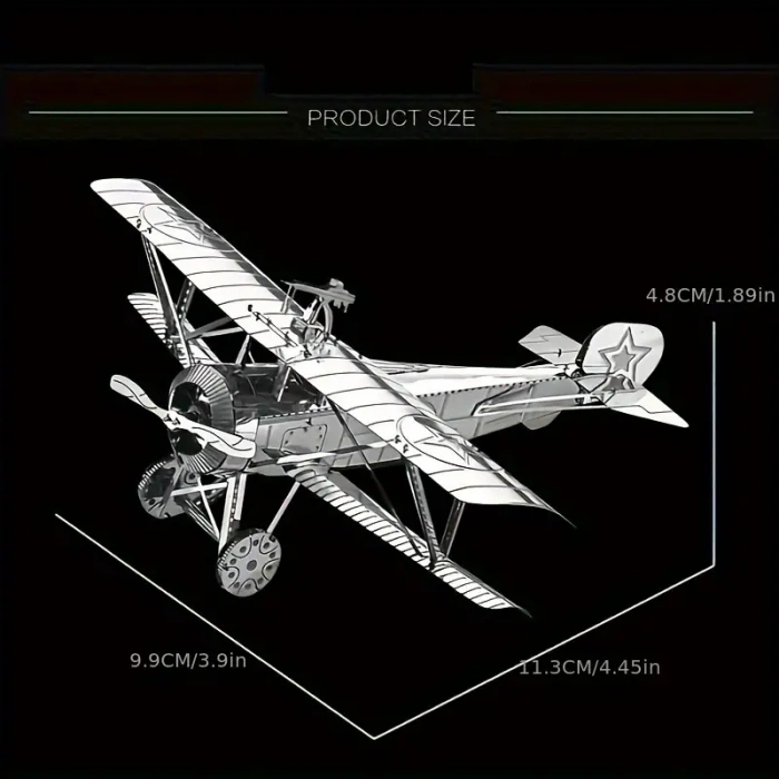 DIY 3D Metal Puzzle Bulmaca Newpiort 17 Fighter Uçak 46 Parça 14+ yaş üstü Hediyelik