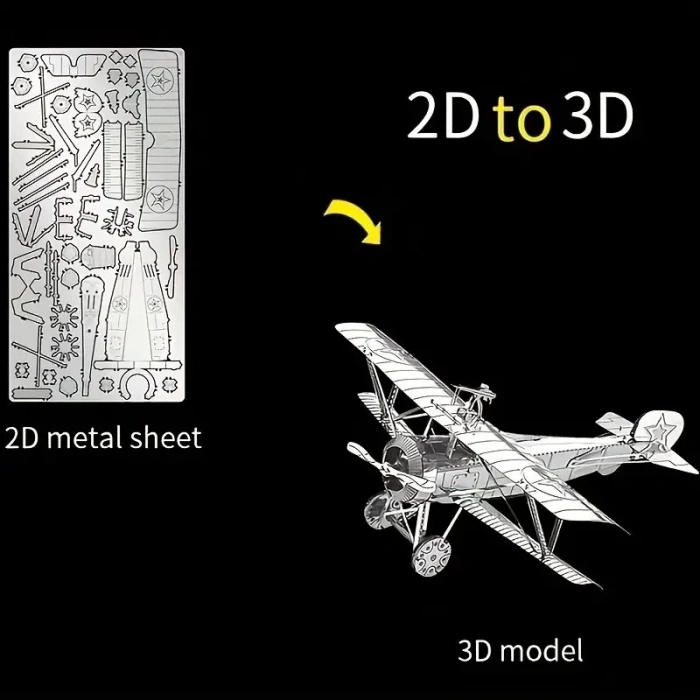 DIY 3D Metal Puzzle Bulmaca Newpiort 17 Fighter Uçak 46 Parça 14+ yaş üstü Hediyelik