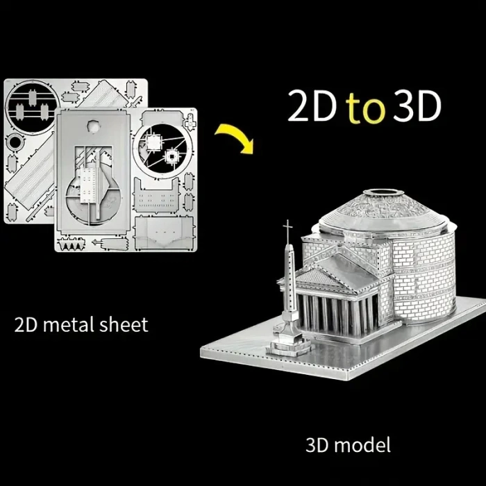 DIY 3D Metal Puzzle Bulmaca Roma Tapınağı Model Seti 14+ yaş üstü Hediyelik model