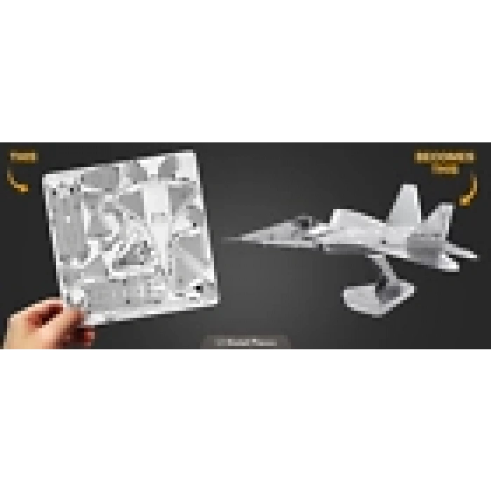DIY 3D Metal Puzzle F22 Raptor Savaş Uçağı Hediyelik Maket 14+ Yaş