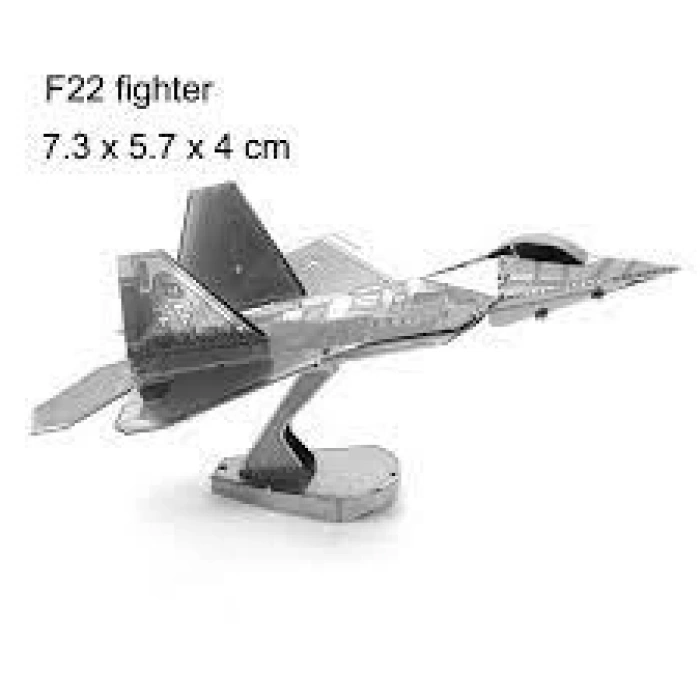 DIY 3D Metal Puzzle F22 Raptor Savaş Uçağı Hediyelik Maket 14+ Yaş