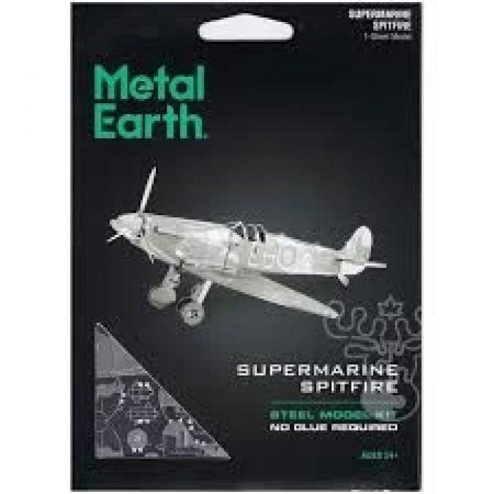 DIY 3D Metal Puzzle Supermarine spitfire Uçak 27 Parça Hediyelik Maket 14+yaş
