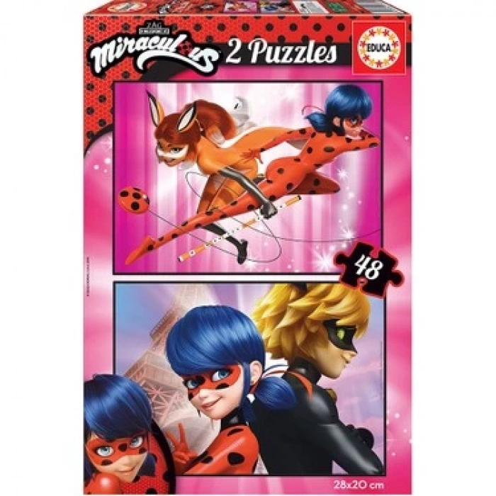 Educa Çocuk Puzzle 2x48 Parça Miraculous Ladyb 17635