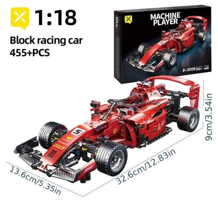 F1 FORMULA YARIŞ ARACI 6+ YAŞ 455 PARÇA PULL BACK ÇEK BIRAK  YAPI BLOK HEDİYELİK OYUNCAK