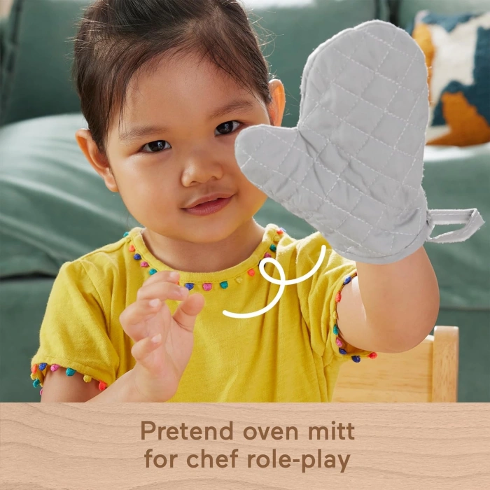 Fisher-Price Ahşap Mutfak Seti Okul öncesi çağdaki çocuklar için 19 parçalı Fisher-Price Ahşap Mutfak Seti HXT83