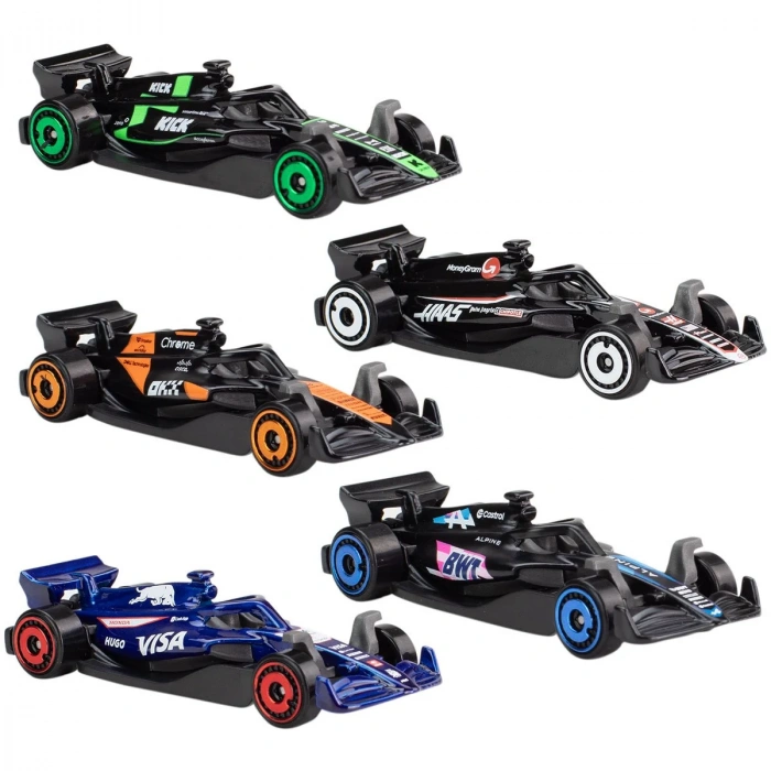 HOT WHEELS Formula 1 2024 Araba Seti 5 li Lisanslı Model Araç Koleksiyonu