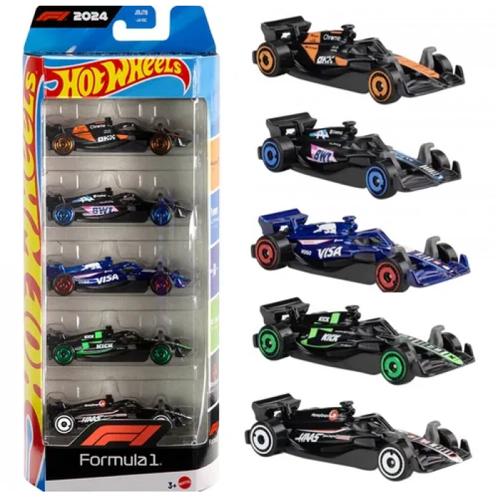 HOT WHEELS Formula 1 2024 Araba Seti 5 li Lisanslı Model Araç Koleksiyonu