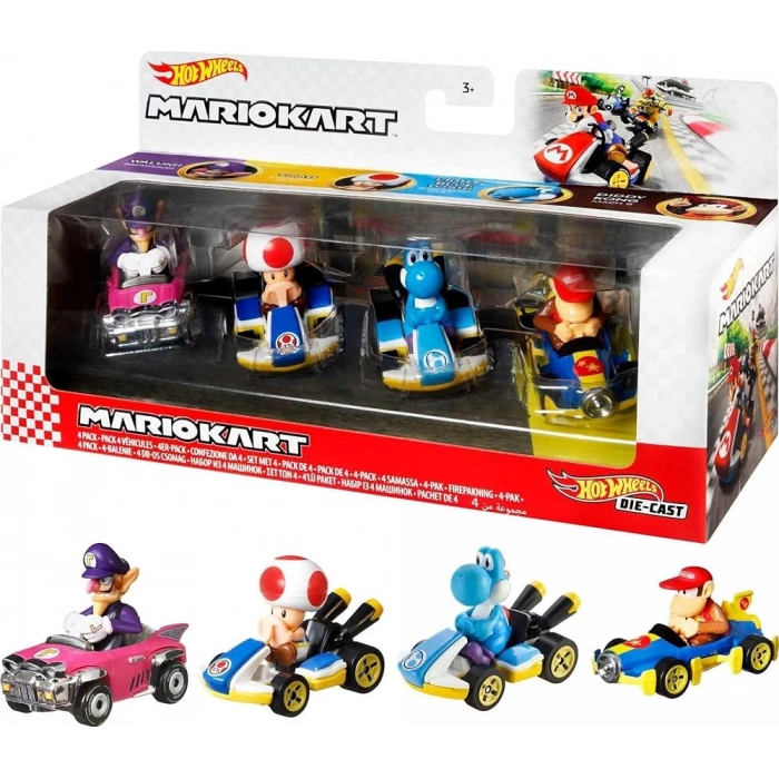 Hot Wheels Mario Kart Aracı 4lü Paket GWB36