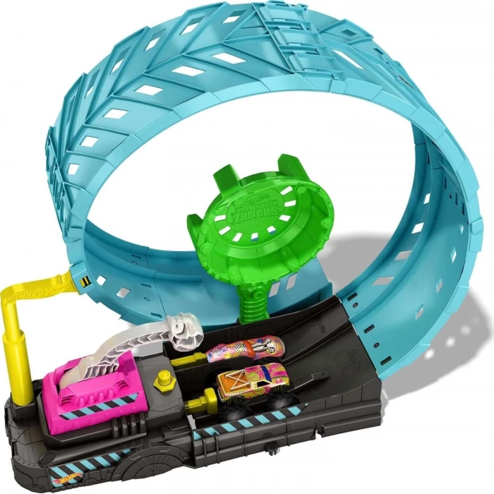 Hot Wheels Monster Trucks Karanlıkta Parlayan Çemberde Yarış Seti HBN02