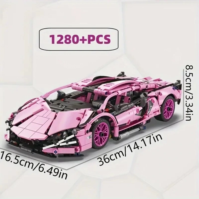 Lamborghini Sian 1:14 BUILDING BLOKS 1280 Parça Spor Araba Yapı Blokları 6+ Yaş Gençler & Yetişkinler İçin Mükemmel Hediye
