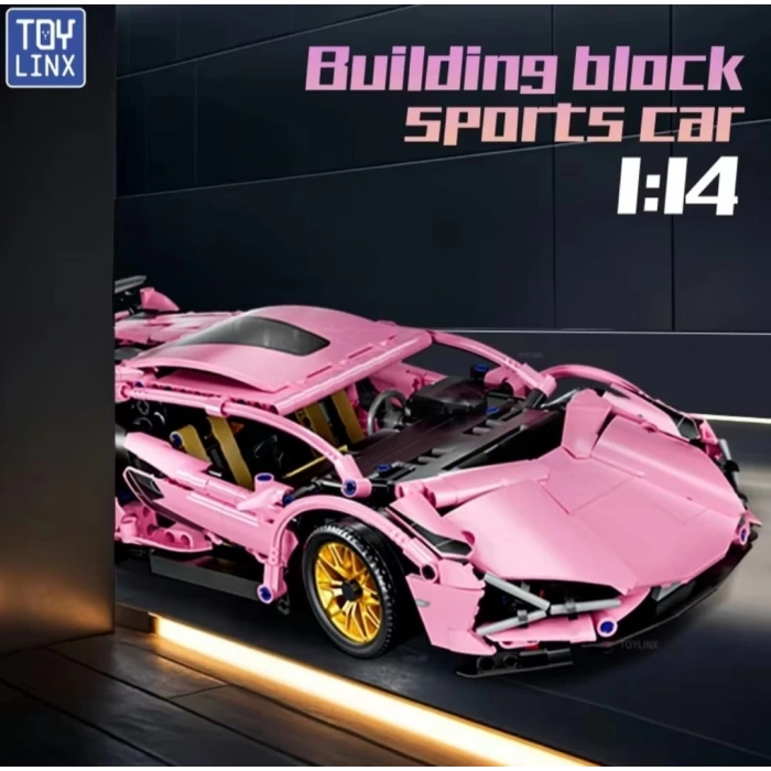 Lamborghini Sian 1:14 BUILDING BLOKS 1314 Parça Çift Motorlu Uzaktan Kumandalı Spor Araba Yapı Blokları Gençler & Yetişkinler İçin Mükemmel Hediye
