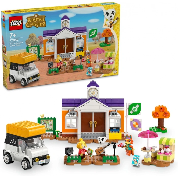 LEGO Animal Crossing K.K. Meydan Konseri 77052-7 Yaş ve Üzeri Çocuklar İçin Kafe ve Araç İçeren Oyuncak Yapım Seti (550 Parça)