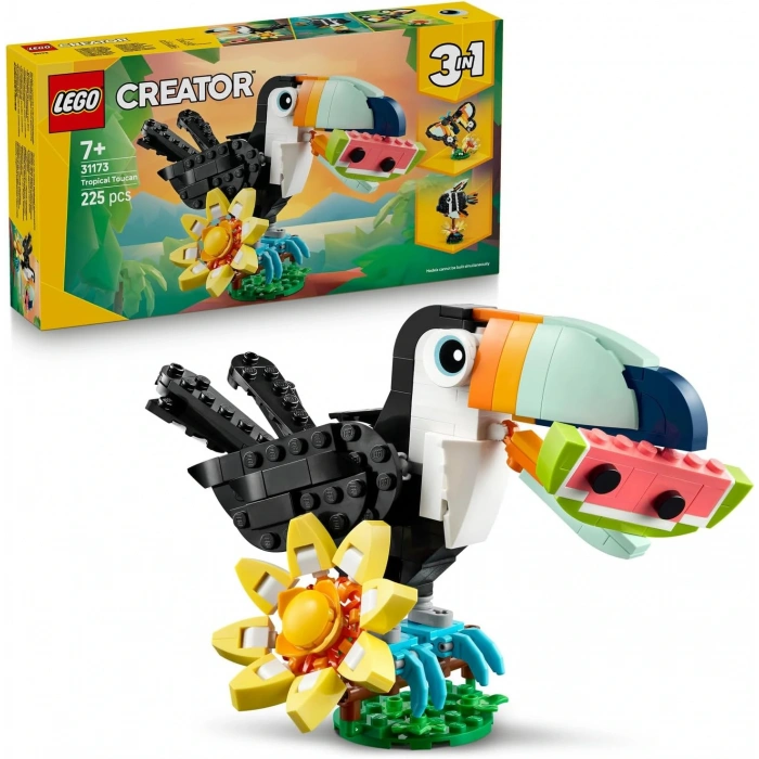 LEGO Creator 3ü 1 Arada Vahşi Hayvanlar Tropikal Tukan Kuşu 31173