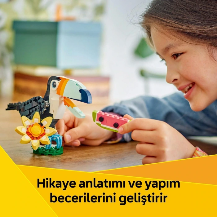 LEGO Creator 3ü 1 Arada Vahşi Hayvanlar Tropikal Tukan Kuşu 31173