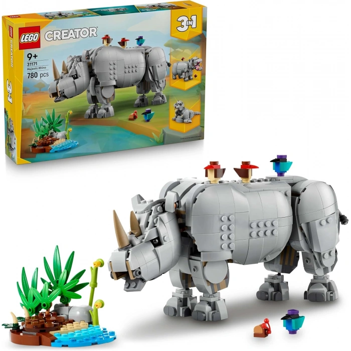LEGO Creator 3ü 1 Arada Muhteşem Gergedan ile Kuşlar 31171