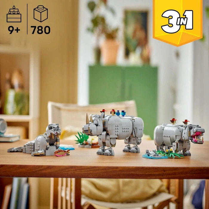 LEGO Creator 3ü 1 Arada Muhteşem Gergedan ile Kuşlar 31171