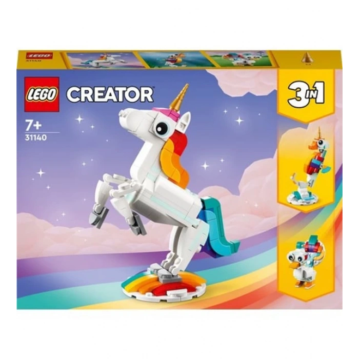LEGO Creator Sihirli Tek Boynuzlu At 31140-7 Yaş ve Üzeri Çocuklar İçin Tek Boynuzlu At, Denizatı ve Tavus Kuşu İçeren Yaratıcı Oyuncak Yapım Seti (145 Parça)