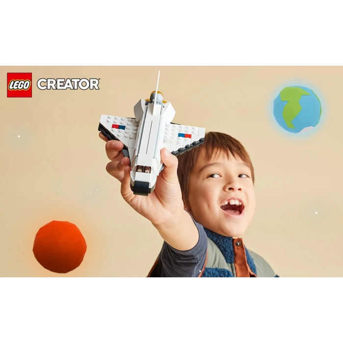 LEGO® Creator Uzay Mekiği 31134 - 6 Yaş ve Üzeri Çocuklar için Astronot ve Uzay Gemisi Modelleri İçeren Yaratıcı Oyuncak Yapım Seti (144 Parça) LEGO