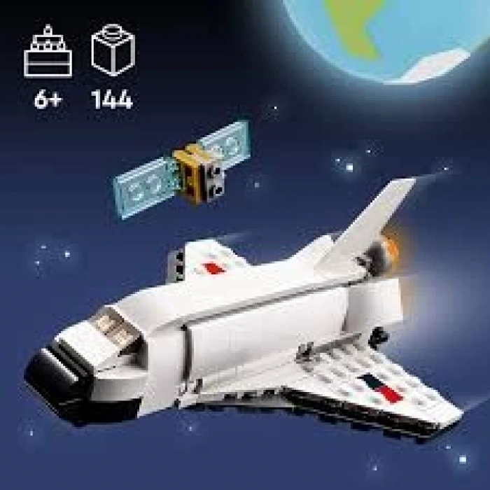 LEGO® Creator Uzay Mekiği 31134 - 6 Yaş ve Üzeri Çocuklar için Astronot ve Uzay Gemisi Modelleri İçeren Yaratıcı Oyuncak Yapım Seti (144 Parça) LEGO
