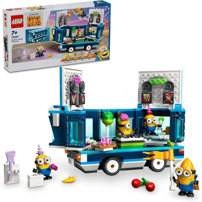 LEGO Despicable Me 4 Minyonların Müzikli Parti Otobüsü 75581 7 Yaş ve Üzeri Çocuklar İçin Yaratıcı Oyuncak Yapım Seti (379 Parça)