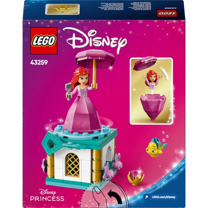 LEGO Disney Princess Dönen Ariel 43259-5 Yaş ve Üzeri Prenses Seven Çocuklar için Mini Bebek Figürü İçeren Yaratıcı Oyuncak Yapım Seti, Doğum Günü Hediyesi (93 Parça)