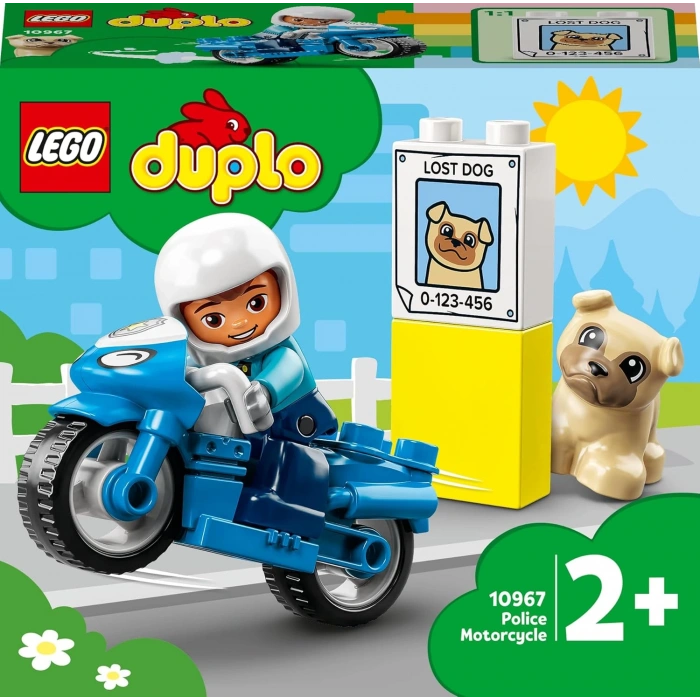 LEGO® DUPLO® Kurtarma Polis Motosikleti 10967-2 Yaş ve Üzeri Çocuklar için Polis Motosikleti İçeren Oyuncak Yapım Seti (5 Parça)