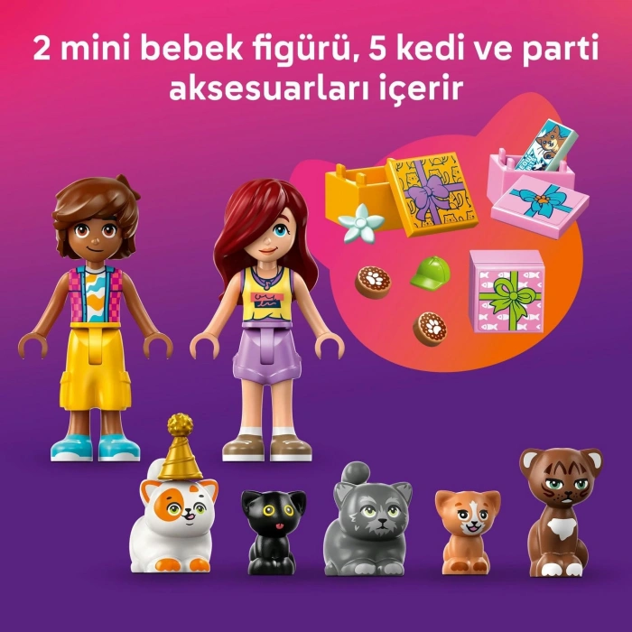 LEGO Friends Kedi Doğum Günü Partisi ve Ağaç Ev 42666 - 6 Yaş ve Üzeri Hayvansever Çocuklar için Yaratıcı Oyuncak Yapım Seti, Doğum Günü ve Özel Gün Hediye Fikri (321 Parça)