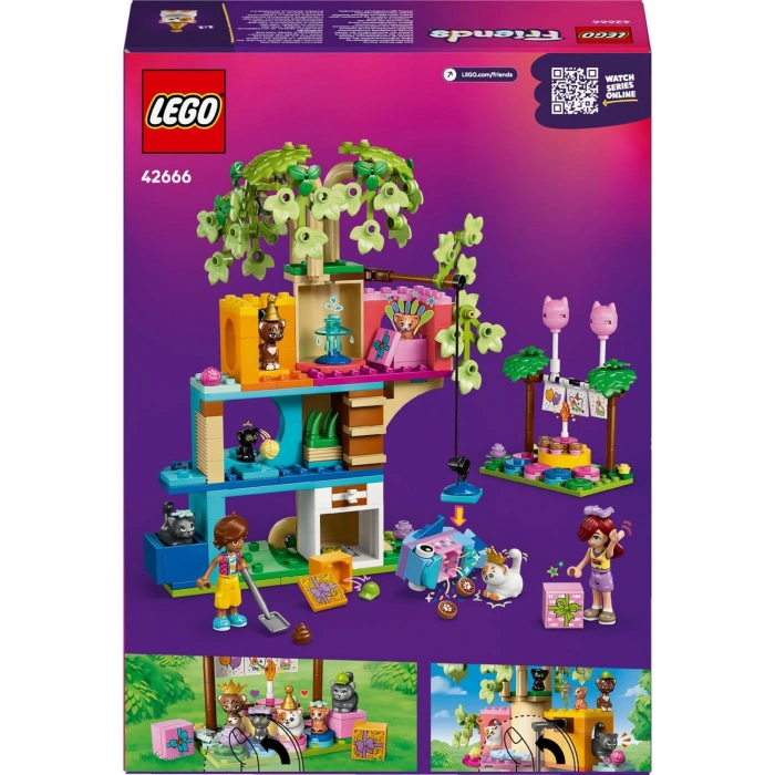 LEGO Friends Kedi Doğum Günü Partisi ve Ağaç Ev 42666 - 6 Yaş ve Üzeri Hayvansever Çocuklar için Yaratıcı Oyuncak Yapım Seti, Doğum Günü ve Özel Gün Hediye Fikri (321 Parça)