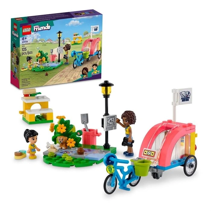 LEGO® Friends Köpek Kurtarma Bisikleti 41738-6 Yaş ve Üzeri Çocuklar için Çıkarılabilir Römorklu Oyuncak Yapım Seti (125 Parça)