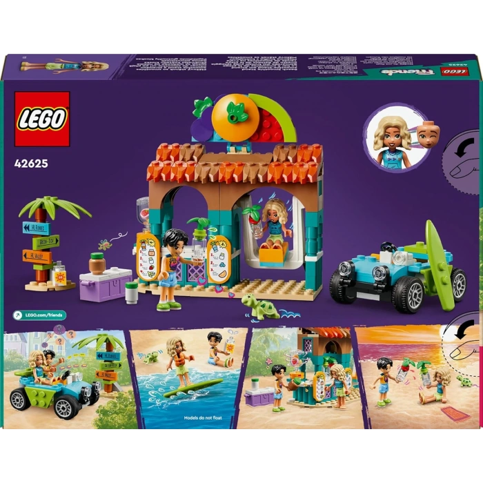 LEGO Friends Meyveli İçecek Plaj Standı 42625-6 Yaş ve Üzeri Çocuklar için Kaplumbağa Figürü İçeren Yaratıcı Oyuncak Yapım Seti (213 Parça)