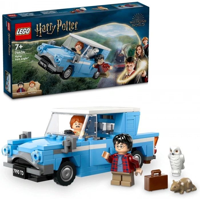 LEGO Harry Potter Uçan Ford Anglia 76424-7 Yaş ve Üzeri Harry Potter Hayranları için Harry Potter ve Ron Weasley Minifigürü İçeren Koleksiyonluk Yaratıcı Oyuncak Yapım Seti (165 Parça)