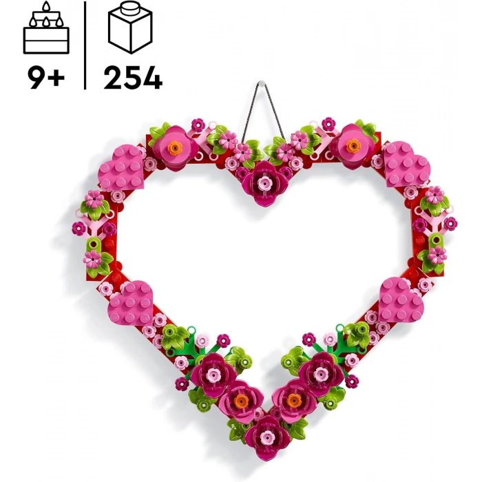 LEGO Icons Kalp Süsü 40638-9 Yaş Üzeri İçin Dekoratif, Hediyelik Yaratıcı Model Yapım Seti (254 Parça)