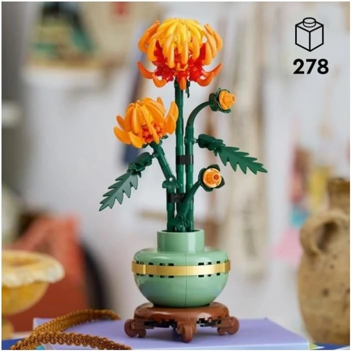 LEGO Icons Krizantem 10368 - Yetişkinler için Dekoratif Kasımpatı Çiçeği Yapım Seti, Anneler Günü Hediyesi (278 Parça)