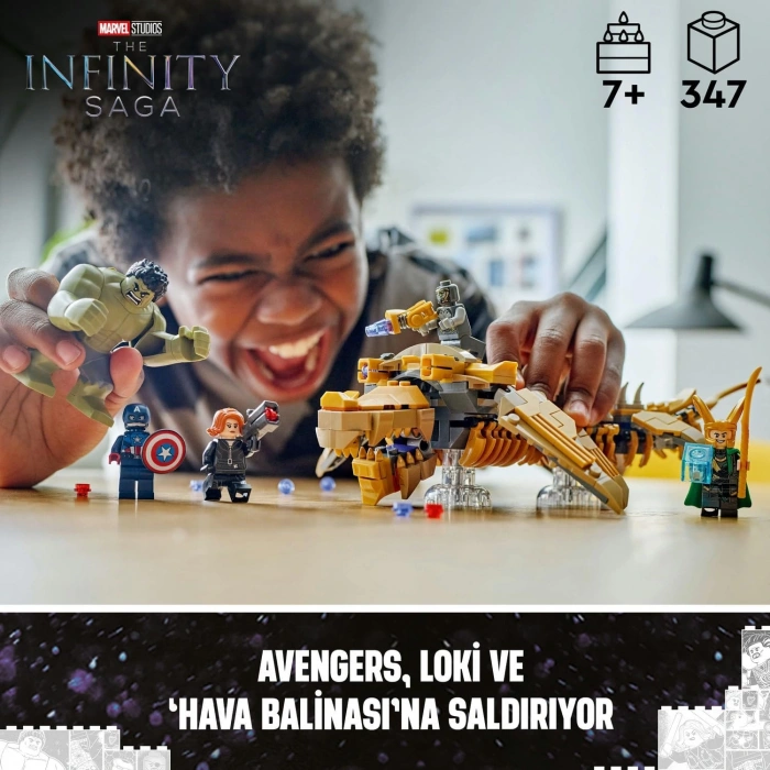 LEGO Marvel Avengers, Leviathan’a Karşı 76290-7 Yaş ve Üzeri Süper Kahraman Sevenler İçin Yaratıcı Oyuncak Yapım Seti (347 Parça)