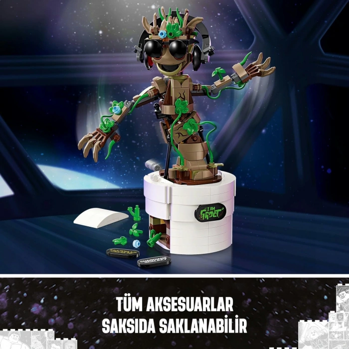 LEGO Marvel Dans Eden Groot 76297 – 10 Yaş ve Üzeri Yaratıcı Oyuncak Model Yapım Seti (459 Parça)