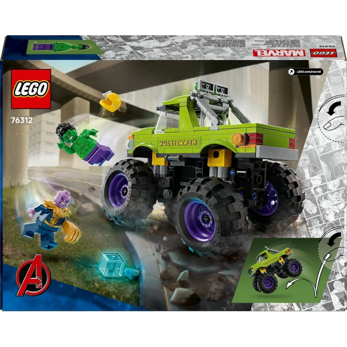 LEGO Marvel Hulk Kamyonu, Thanosa Karşı 76312-7 Yaş ve Üzeri Çocuklar için Süper Kahraman İçeren Yaratıcı Oyuncak Yapım Seti (229 Parça)