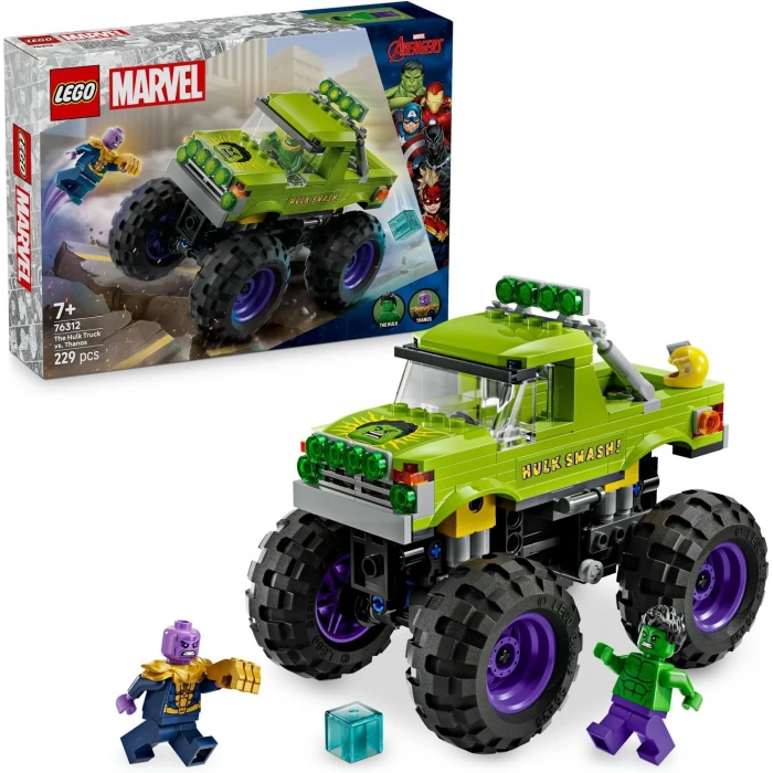 LEGO Marvel Hulk Kamyonu, Thanosa Karşı 76312-7 Yaş ve Üzeri Çocuklar için Süper Kahraman İçeren Yaratıcı Oyuncak Yapım Seti (229 Parça)