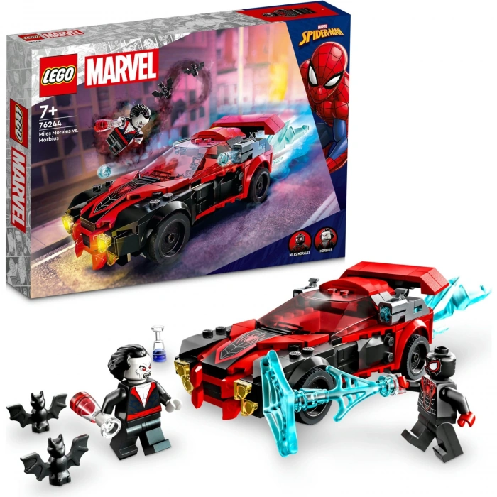 LEGO® Marvel Miles Morales Morbius’a Karşı 76244 - 7 Yaş ve Üzeri Için Minifigür ve Araba Içeren Örümcek Adamlı Oyuncak Yapım Seti (220 Parça)