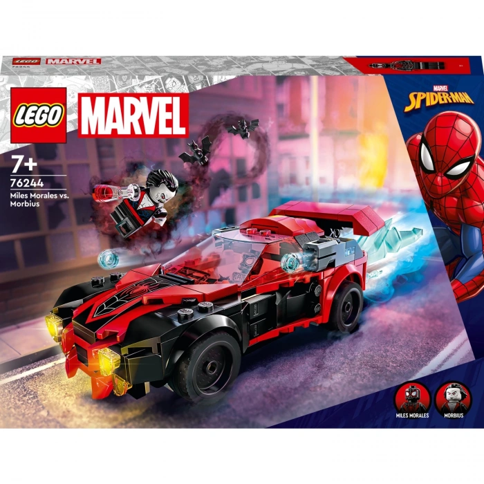 LEGO® Marvel Miles Morales Morbius’a Karşı 76244 - 7 Yaş ve Üzeri Için Minifigür ve Araba Içeren Örümcek Adamlı Oyuncak Yapım Seti (220 Parça)