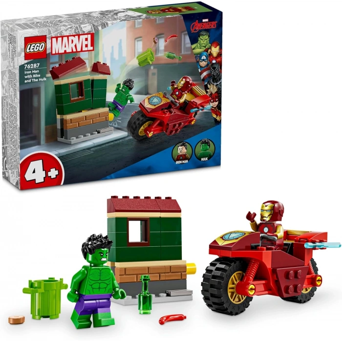 LEGO Marvel Motosikletli Iron Man ve Hulk 76287