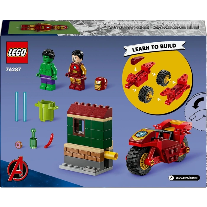 LEGO Marvel Motosikletli Iron Man ve Hulk 76287