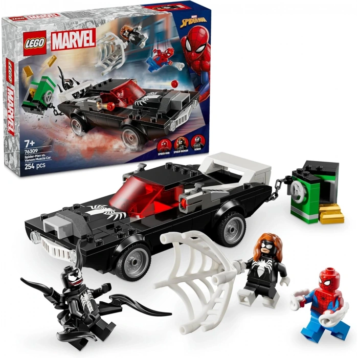 LEGO Marvel Örümcek Adam, Venom Arabasına Karşı 76309-7 Yaş ve Üzeri Çocuklar için Araç ve Minifigür İçeren Yaratıcı Oyuncak Yapım Seti, Doğum Günü Hediyesi (254 Parça)