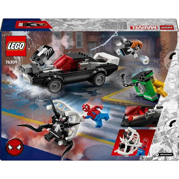 LEGO Marvel Örümcek Adam, Venom Arabasına Karşı 76309-7 Yaş ve Üzeri Çocuklar için Araç ve Minifigür İçeren Yaratıcı Oyuncak Yapım Seti, Doğum Günü Hediyesi (254 Parça)