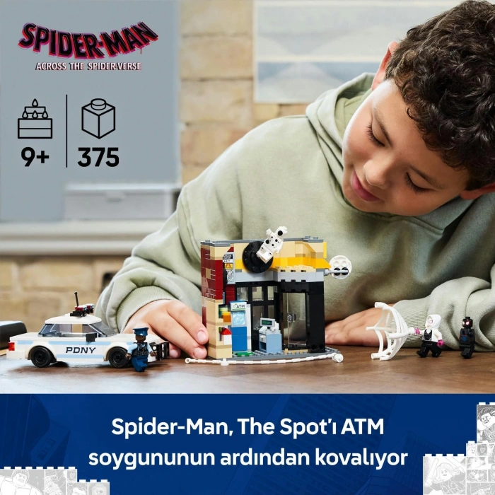 LEGO Marvel Spider-Verse: Miles Morales, Spota Karşı 76311-9 Yaş ve Üzeri Çocuklar için Süper Kahraman Figürü İçeren Oyuncak Yapım Seti, Doğum Günü Hediyesi (375 Parça)